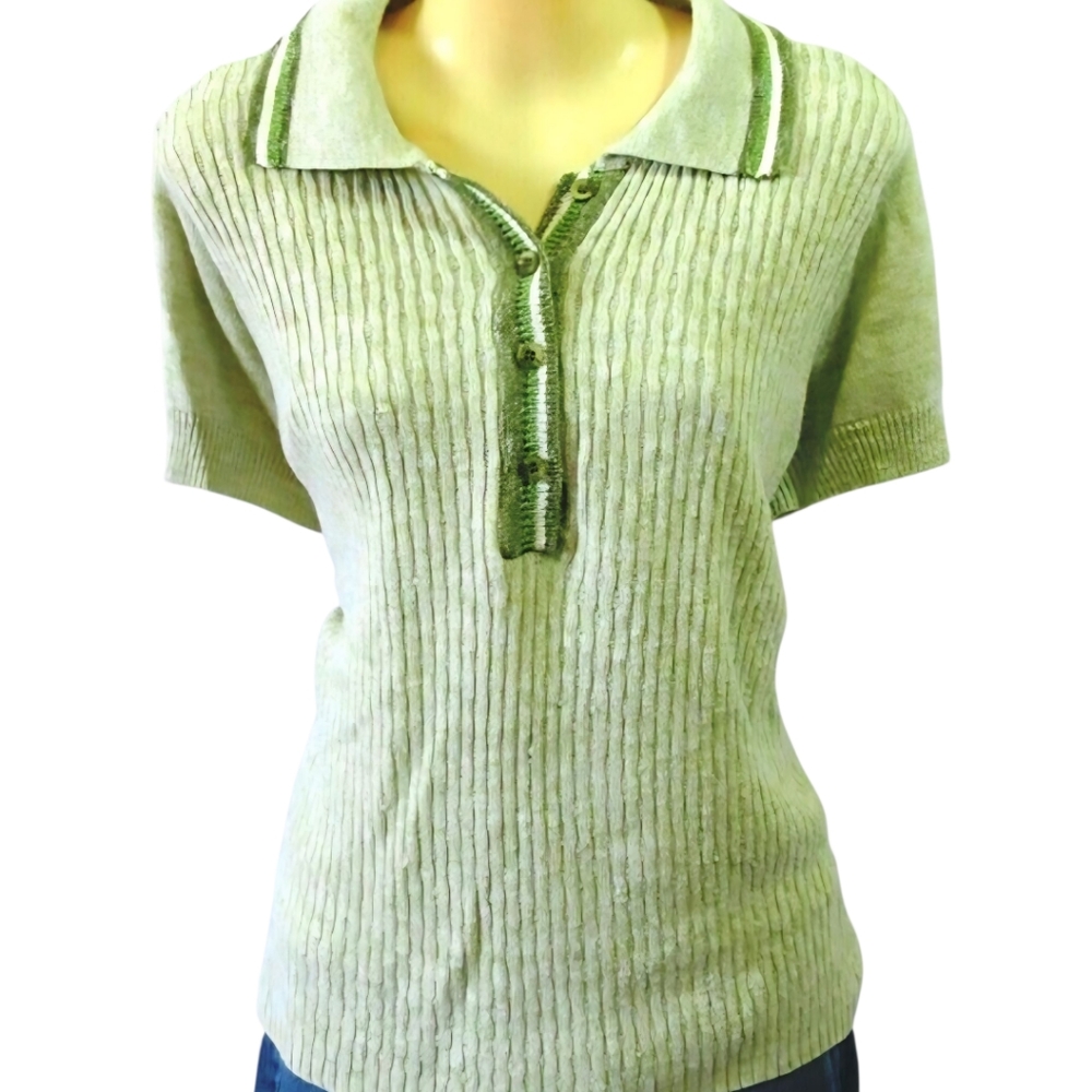 Green knit top